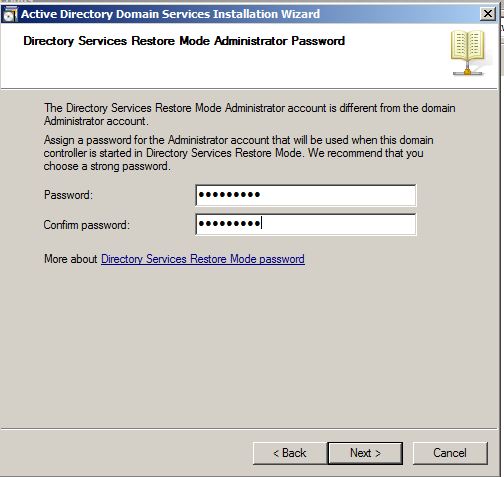 Directory Services Restore Mode Administrator Password